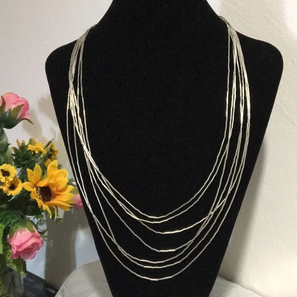 Silver Straws Collar